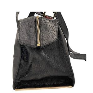 Beautiful POUR LA VICTOIRE Black Leather Satchel/Shoulder Bag